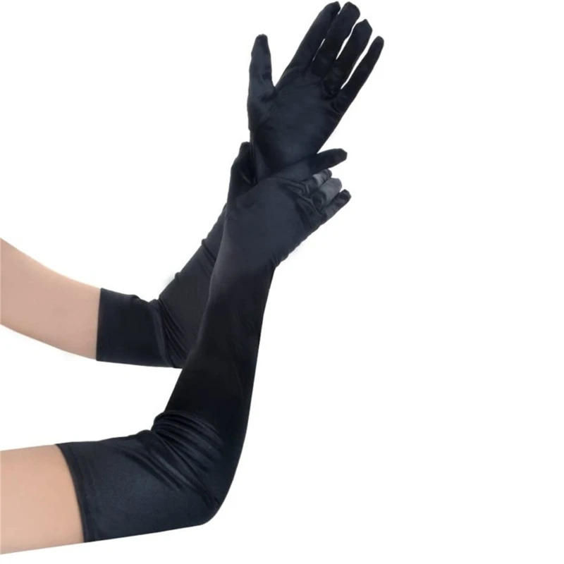 Guantes largos satén para mujer, guantes formales satén, guantes boda, guantes para banquete, guantes rendimiento,