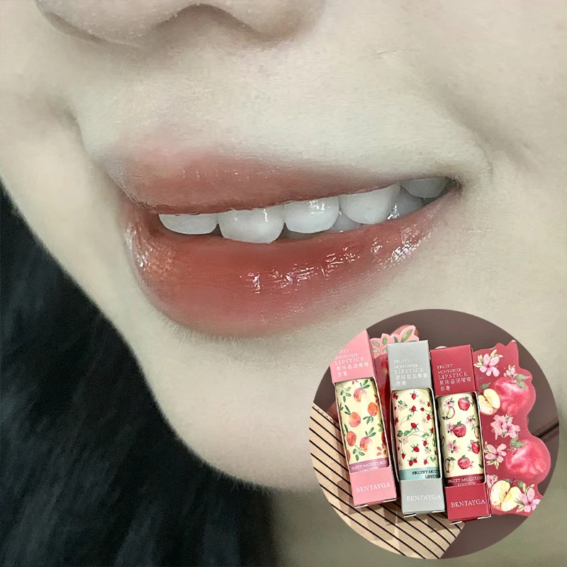 Lápiz labial de color coreano, bálsamo labial hidratante, líneas de bálsamo labial hidratante y antivibración, lápiz labial de cristal frutal nutritivo