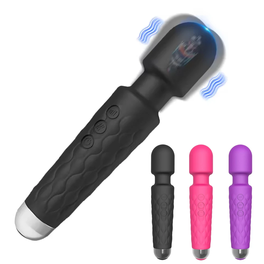 Powerful G Spot Female Vibrator AV Magic Wand Massager 20 Patterns 8 Speeds Rechargeable Clitoris Stimulator Sex Toy for Adult