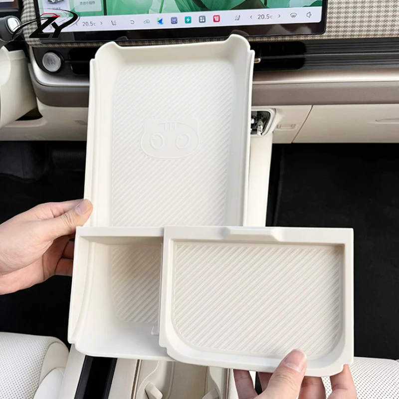 For GMW ORA 5 2026 2027 Car Central Control Below Compartment Storage Partition Panel Privacy Covers Glove Box Accessories