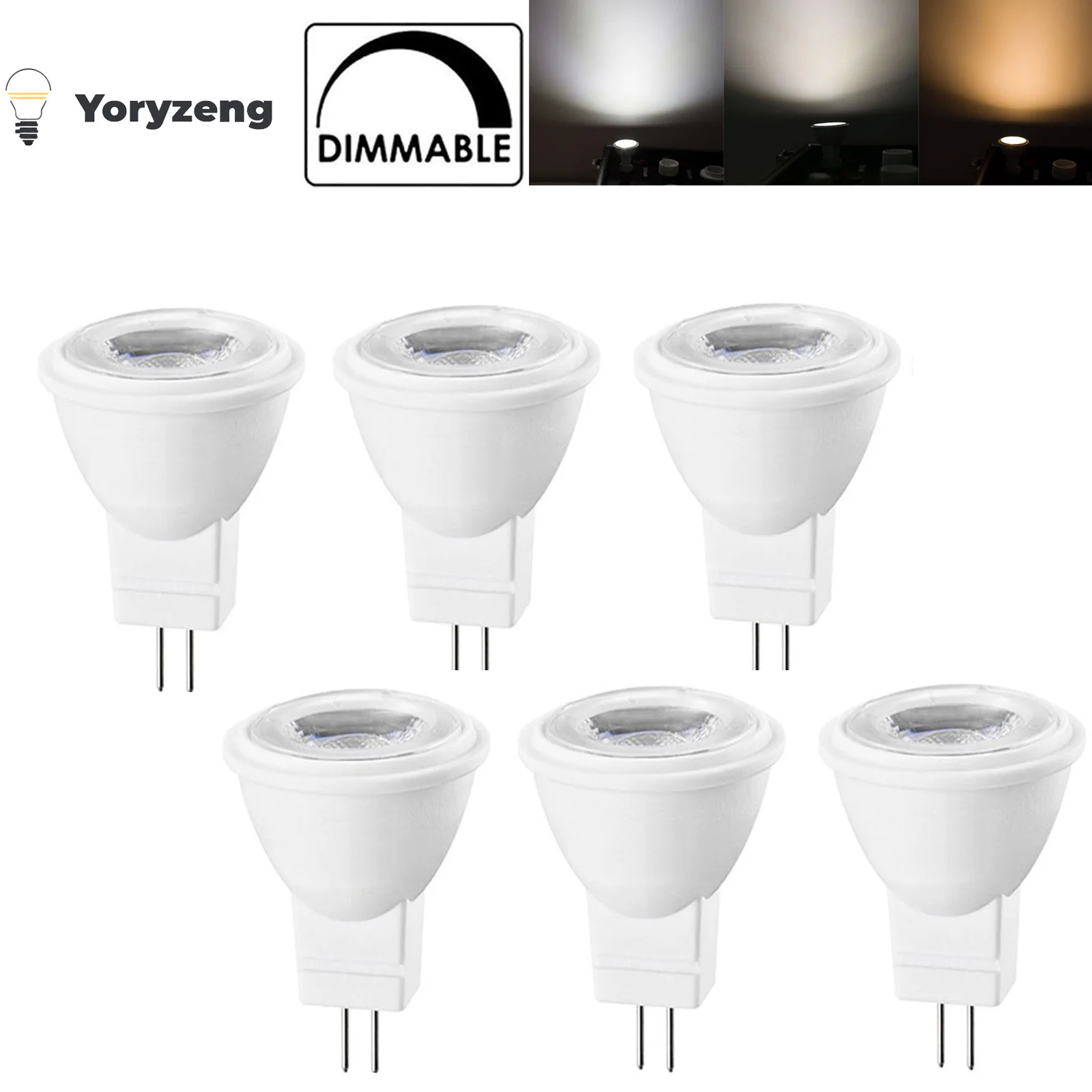 

6PCS 3W Dimmable Mini MR11 LED Spotlight Bulbs GU4 2835 SMD 110V 220V 12V-24V Replace 30W Halogen Cold Warm Neutral White Lamps