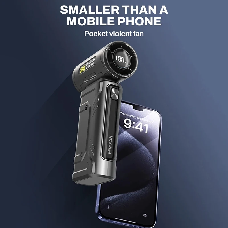 Wiatrak Xiaomi 400000RPM, mocny, bezszczotkowy turbo wiatrak do odkurzania kurzu, wyświetlacz baterii, szybki, ręczny, cichy, wydajny dmuchawa. ﻿