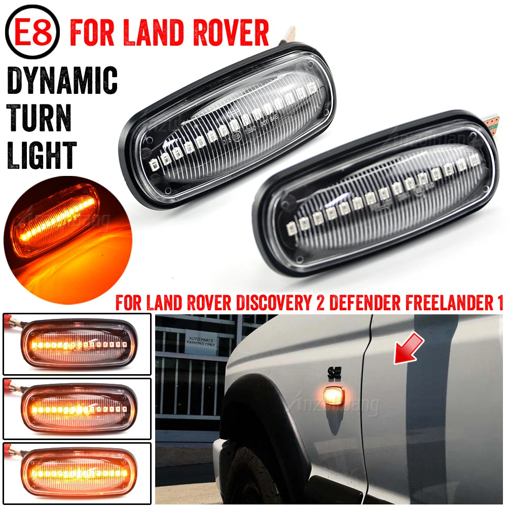 

LED Turn Signal Dynamic Sweep Side Marker Lamp Repeater Indicator Light for Discovery 2 99-04 Freelander Defender XGB000030