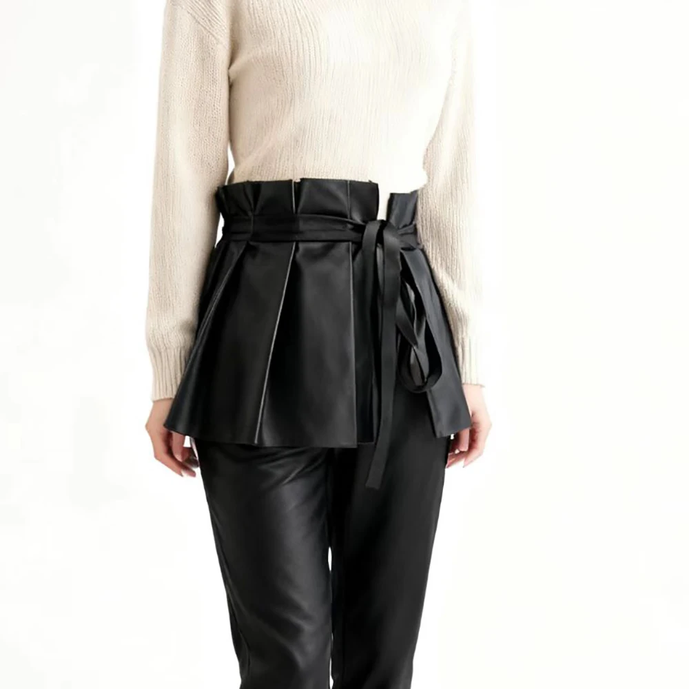 Falda plisada de cuerda con cinturón para mujer, ropa de abrigo con sello, faja decorativa de moda para mujer, faja de baile en pantalones