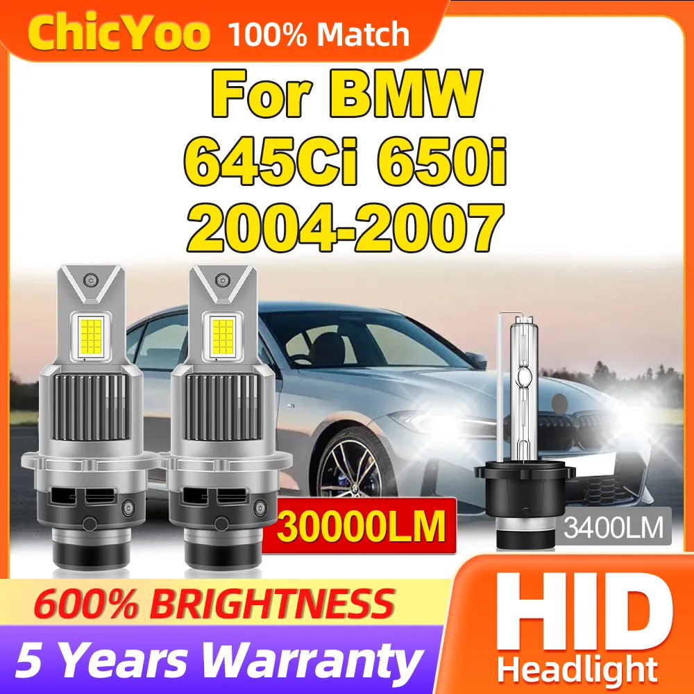 

300W Xenon Lamps 30000LM Super Bright LED Headlight Bulbs 6000K 12V HID Xenon Lights For BMW 645Ci 650i 2004 2005 2006 2007