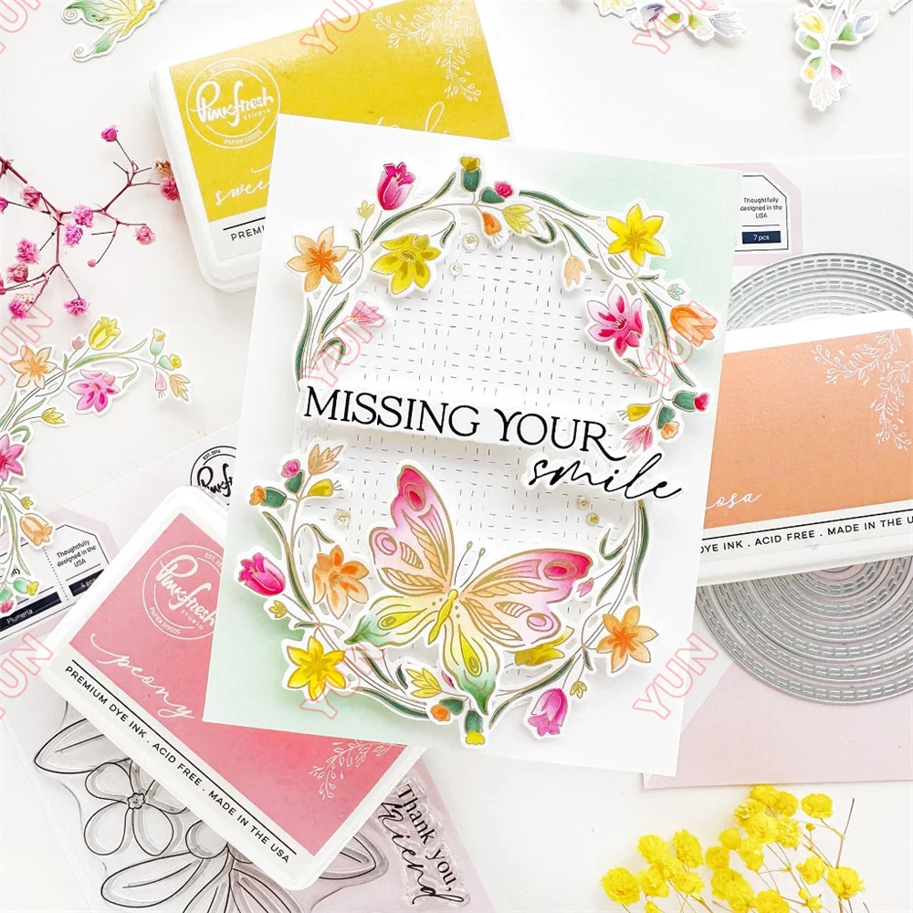 April 2025 New fresh Florals Field Dies Stamps Stencil Good Times Release Bundle Die DIY Scrapbooking Photo Album Card Gift Add