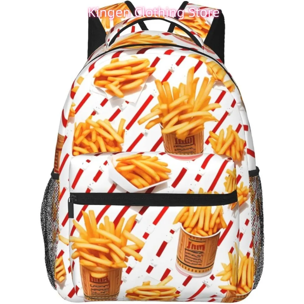

laptop bag back to school French Fries Patterns Lightweight Laptop Backpack Lightweight Multipurpose Travel Casual Daypack Unise