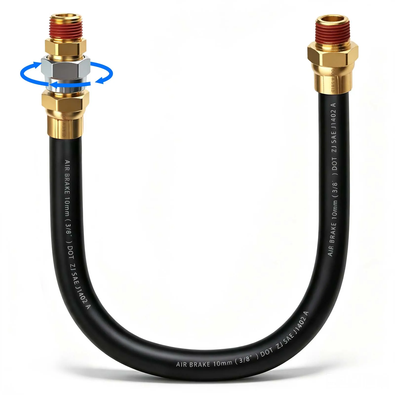 3/8" Luftbremszylinder-Schlauch (24 Zoll) LKW-Luftbremsleitung, SAE J1402 DOT