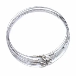 10 teile/los 46cm silber Farbe Edelstahl Halskette Draht Schnur Für DIY Handwerk Schmuck Accessoires UF1769