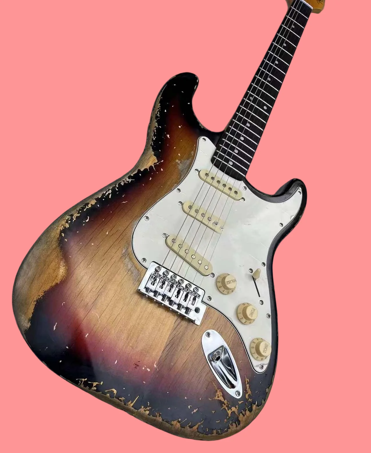 2026 hot Heavy  3 Tone Sunburst  Guitar SSS Pickups Rosewood Fingerboard