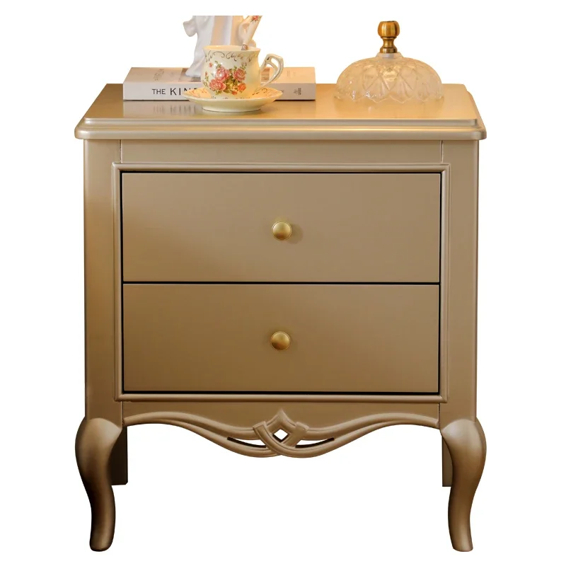 

FG10**French light luxury solid wood bedside table high-end small apartment side cabinet European style