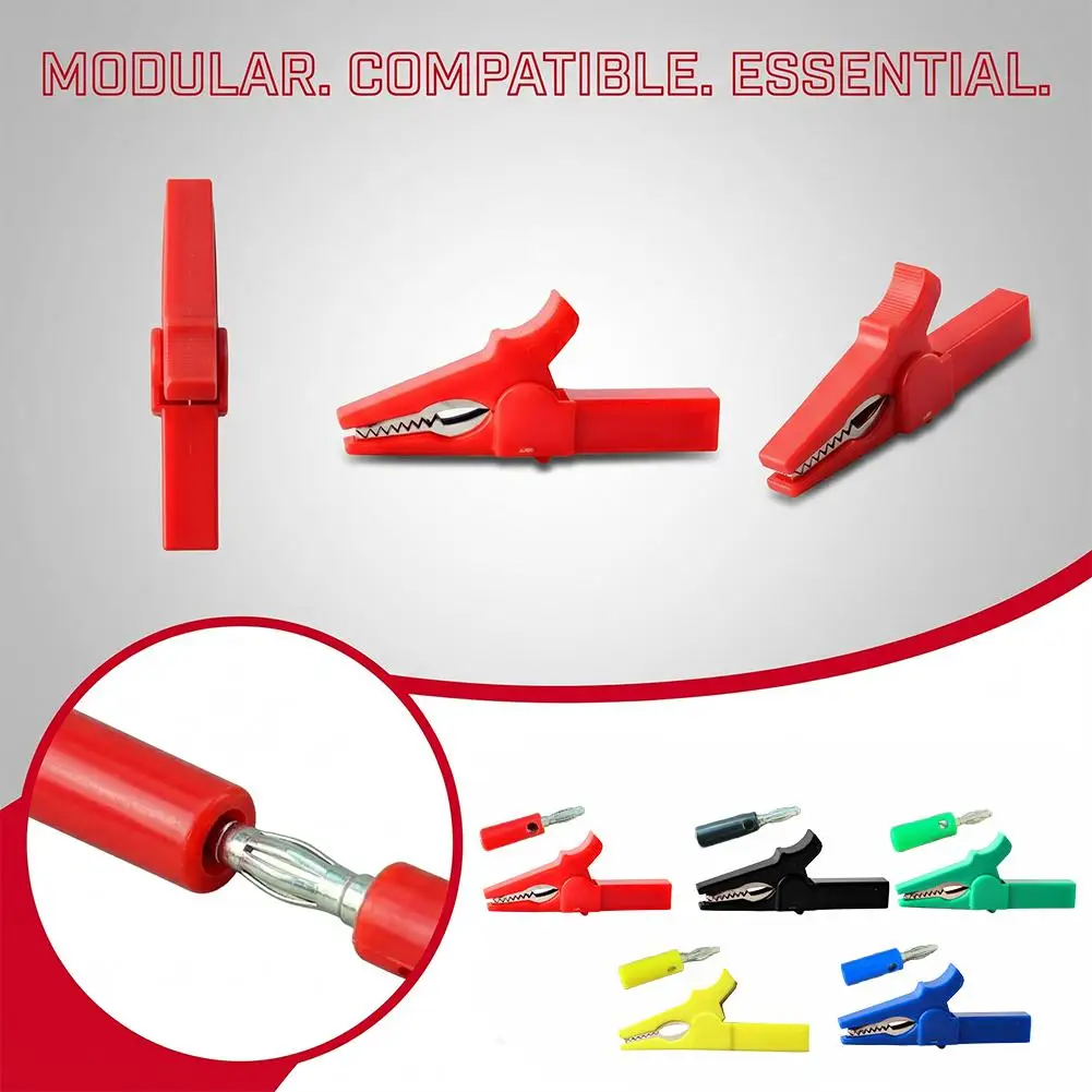 Alligator Clip with Banana Plugs Set Test Probe With 4mm Banana Plug Cable Clips Test Crocodile Clips Connector Accessories