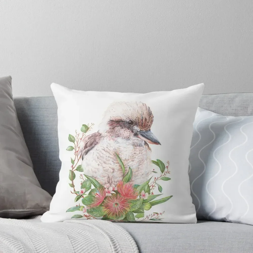 Australian Kookaburra || Floral Bird Throw Pillow Pillowcases For Pillows Pillow Covers Decorative Decorative Cushions pillow