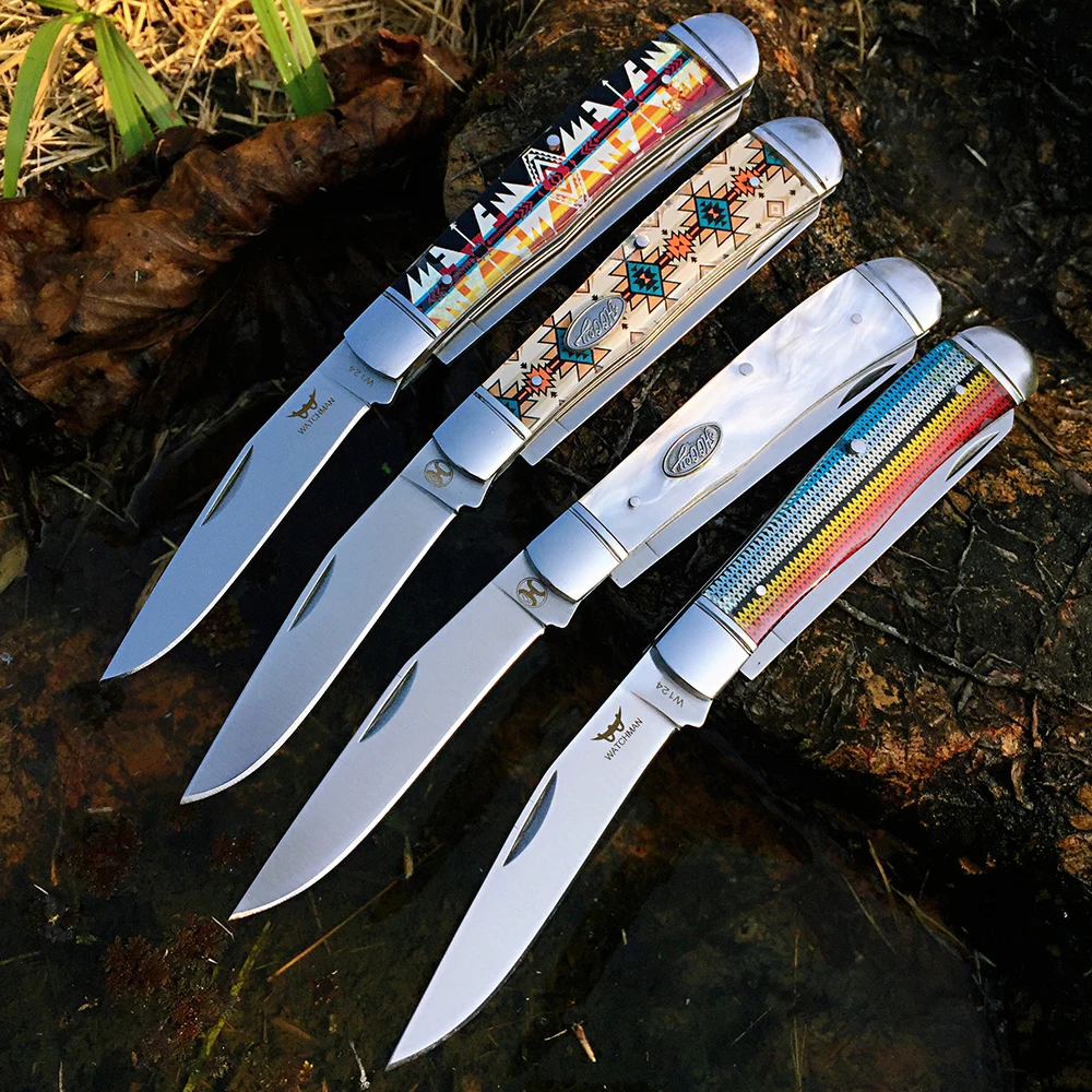 W124 Slip Joint Folding Knives Pocket Modern Traditional Classic Knife Camping tactical Survival Knife Tool