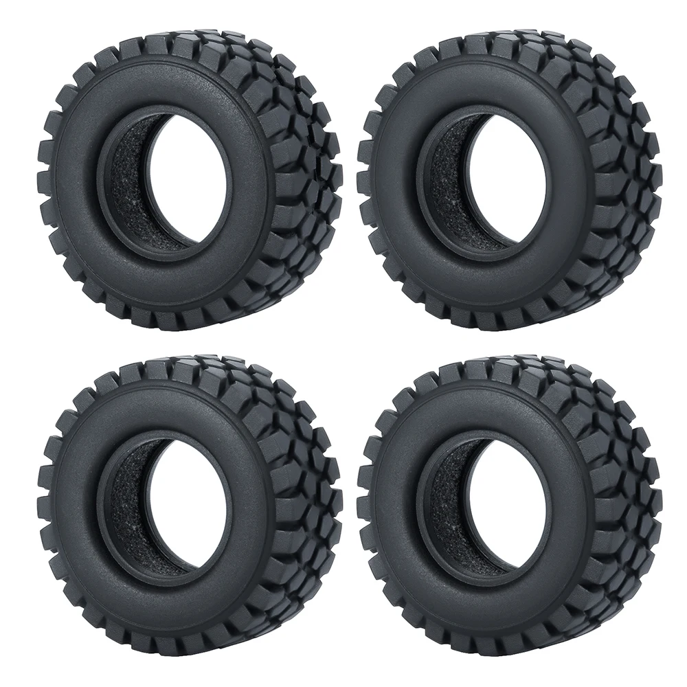 YEAHRUN 4 Stück 1,0 Zoll weiche Gummi-Radreifen 50/54/58/62/64/65 mm für TRX-4M 1/18 Axial SCX24 1/24 RC Crawler Car Upgrade-Teile