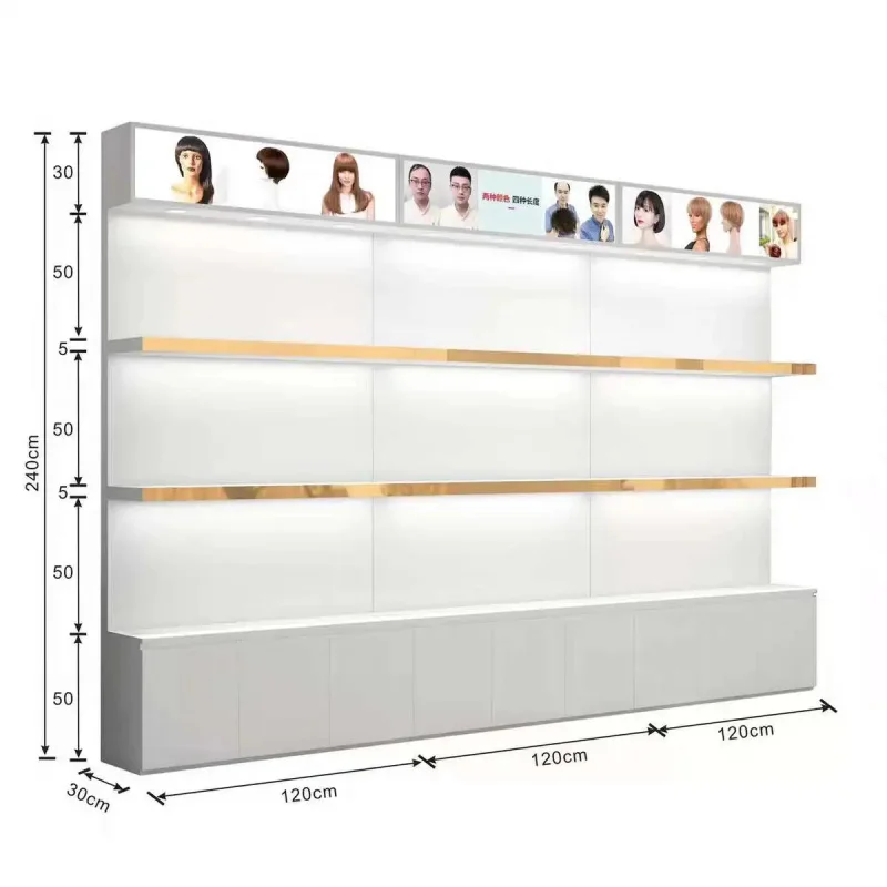 custom.Hair Extension Display Stand Cabinet Wig Display Rack Holder Hair Salon Shelf Wig Shop Display Furniture view 6