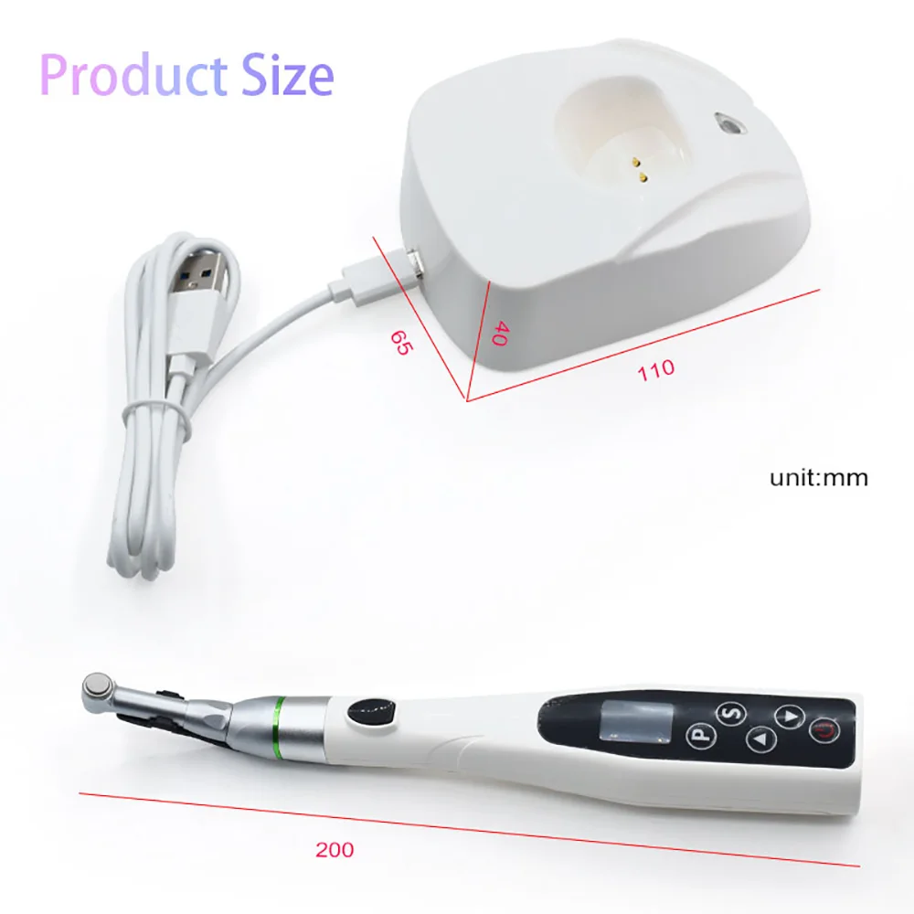 Endomoteur dentaire intelligent sans fil, moteur endodontique avec LED, programme 6/9, réduction 16:1, contre-angle dentaire