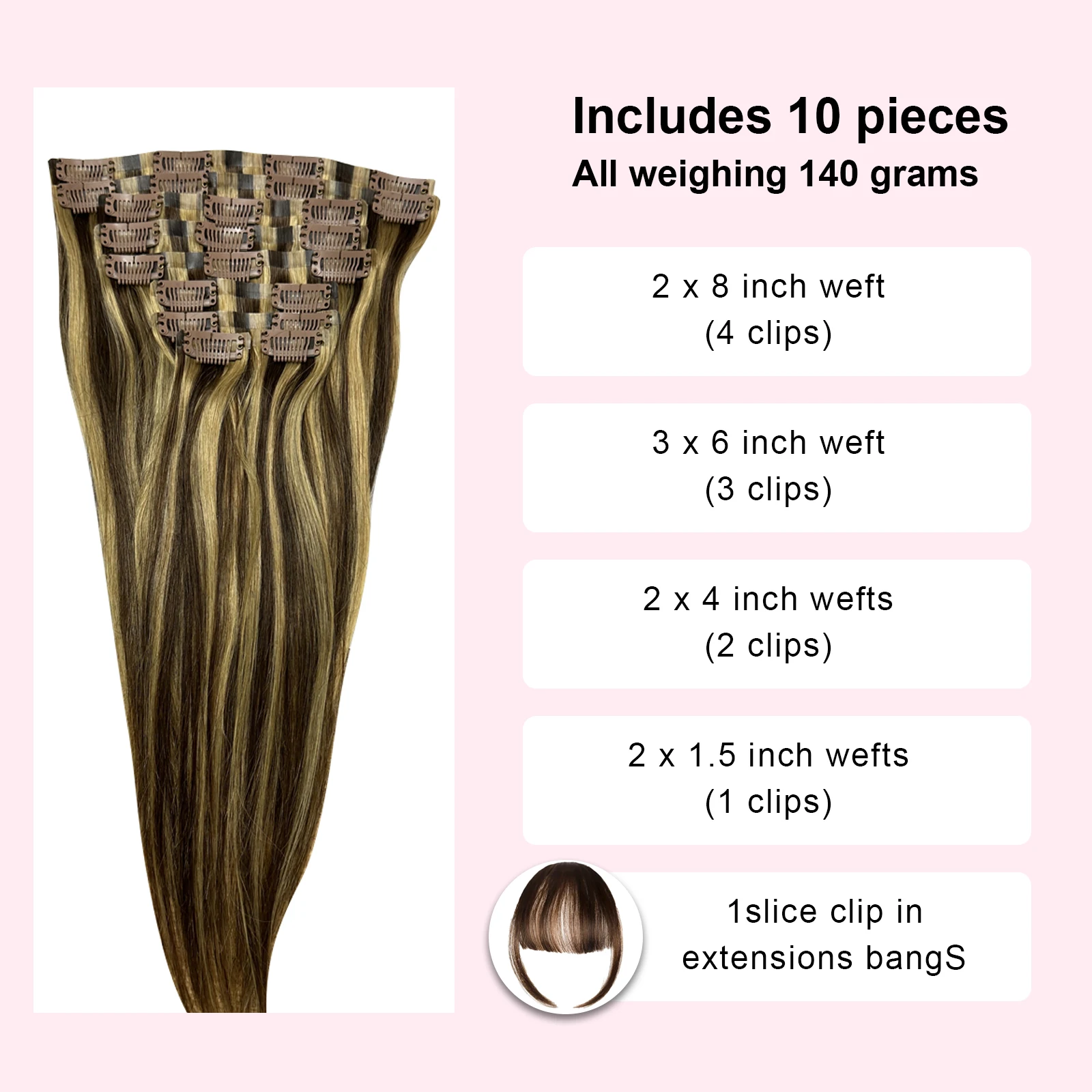 Destaque ombre clipe em extensões de cabelo em linha reta cabelo humano 24 26 Polegada colorido 100% cabelo humano 9 pçs/set extensões clipe ins