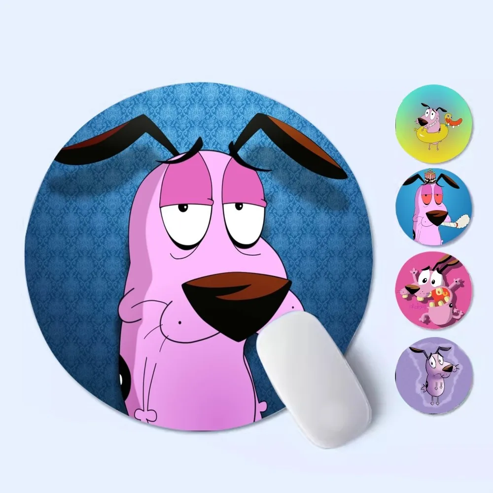 Dog-Courage-The-Cowardly Mousepad Anti-Slip Round Speed Version Game Computer Keyboard Office Mouse mat for PC Computer Table