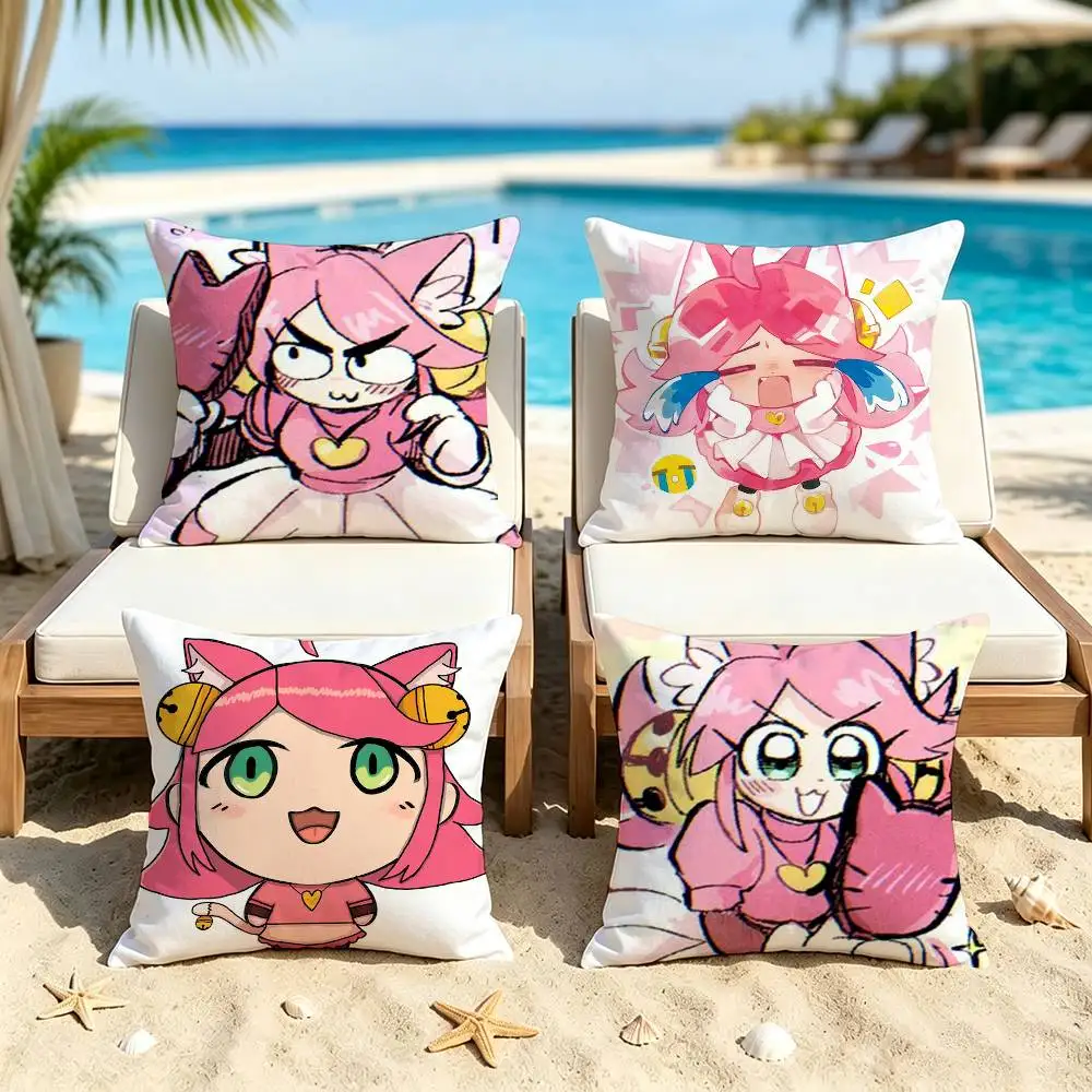 mew mew PINK Deltarune Double-Sided Printed Cushion Cover Bedroom Bedside Sofa Pillow Case
