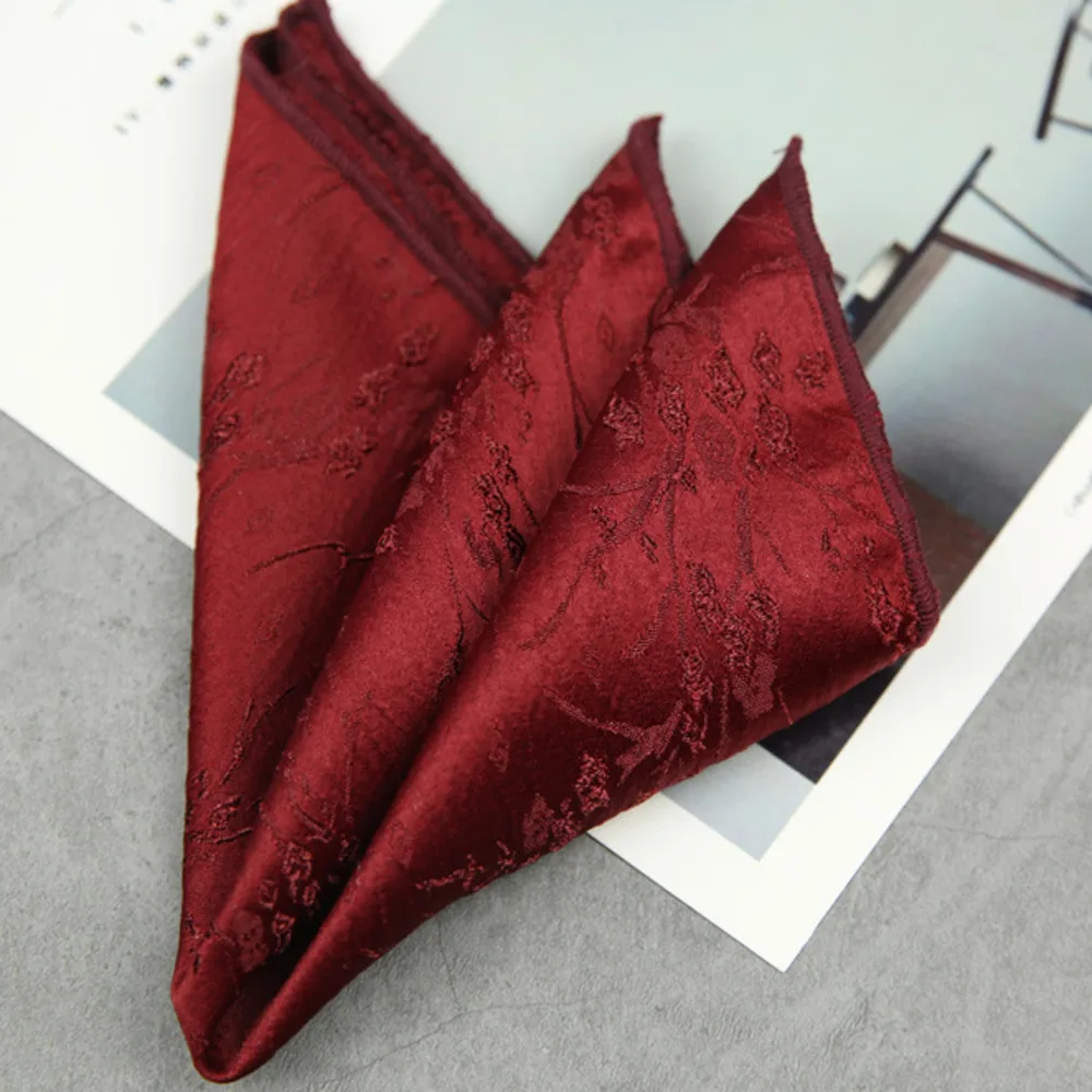 Men's Black & White Floral Pattern Pocket Square Handkerchief