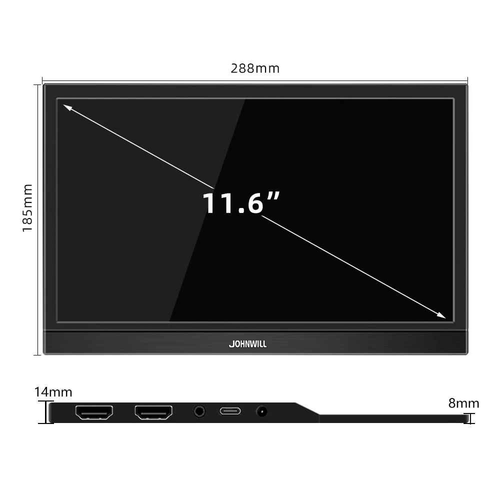 11.6 inch Portable monitor 1366X768 lcd display TFT gaming monitor for pc Raspberry Pi Laptop PS4 Xbox360 switch HDMI-Compatible