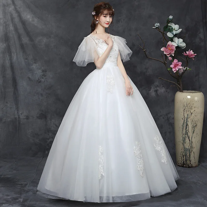 Gaun pengantin wanita gaun pesta putih gaun pengantin renda Tulle gaun pengantin gaun acara Formal Vestido De Noiva robe de marifee