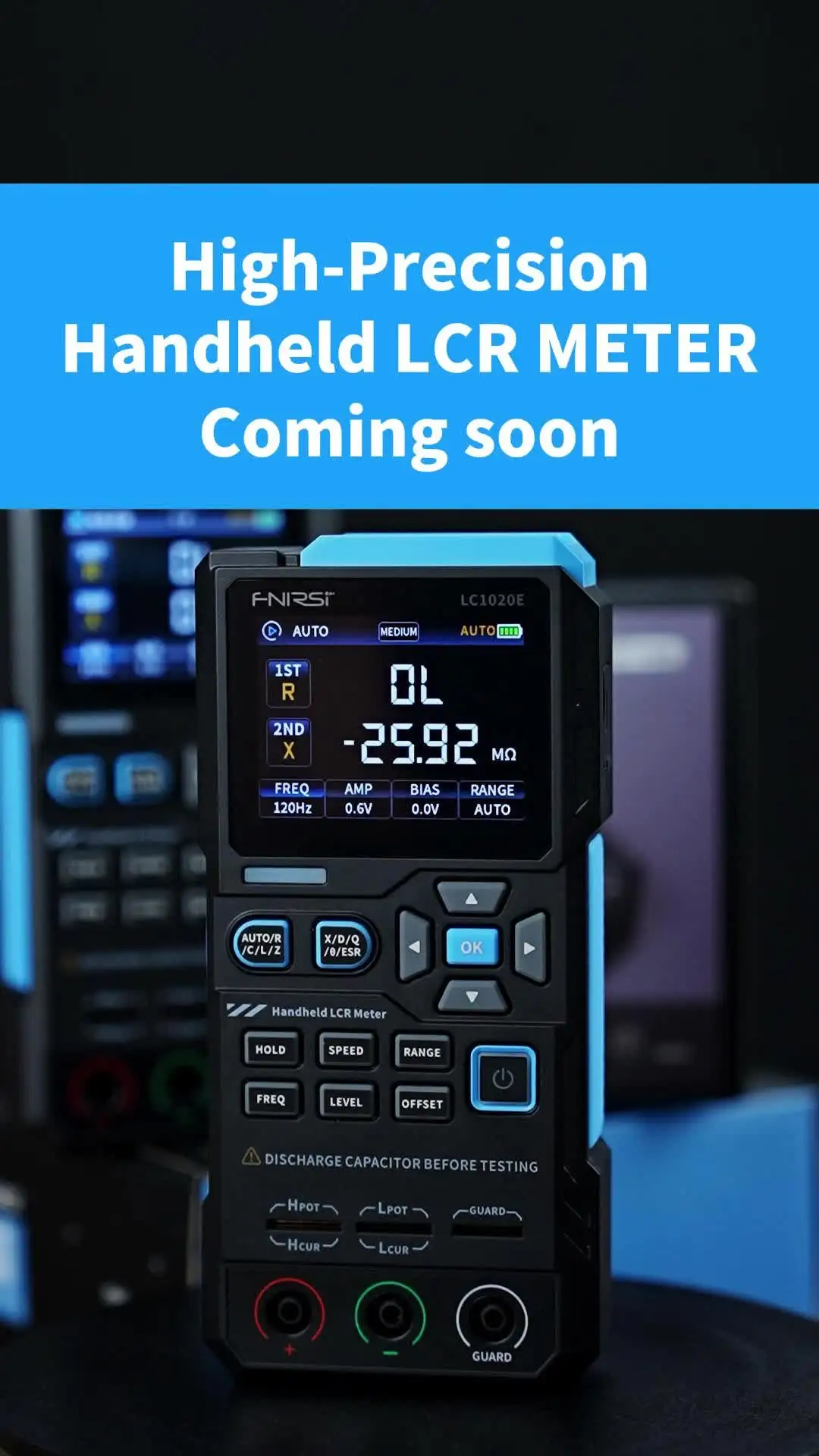 FNIRSI LC1020E High Precision Digital Bridge LCR ESR Tester Resistance Capacitance Inductance Electronic Component Measurement