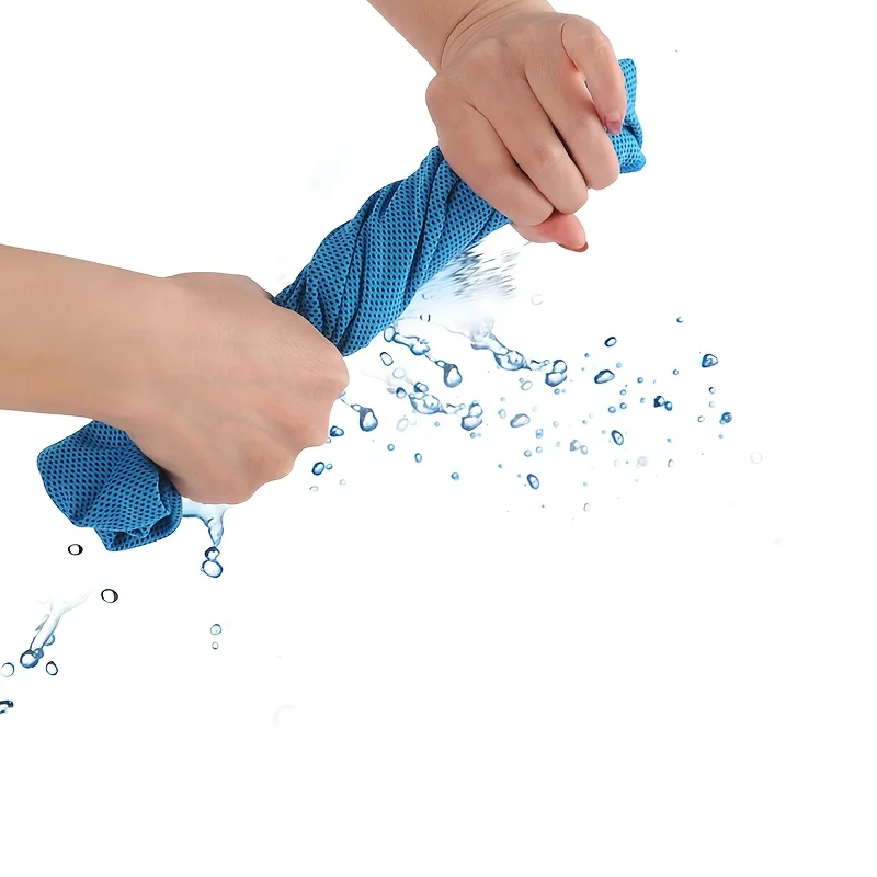 Toalla de seda helada refrescante de verano, transpirable y suave, adecuada para actividades como yoga, golf, gimnasio, camping, correr, ejercicio, etc.