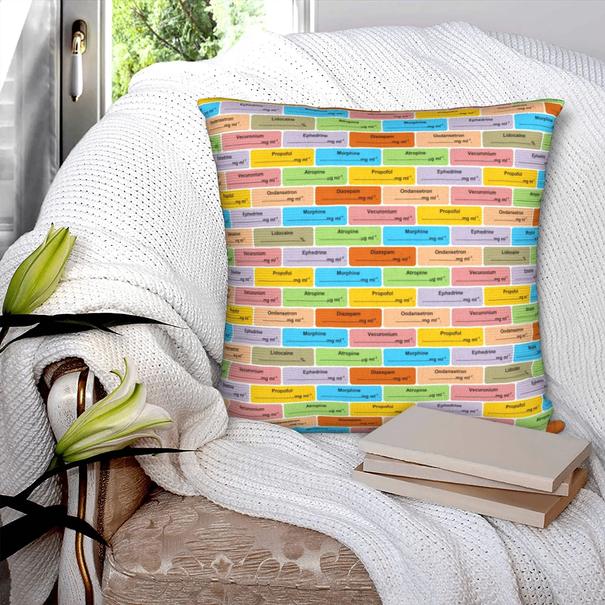 Medical Nurse Anesthesia Medication Labels Luxury Throw Pillow Covers Decoration  Car Cushion