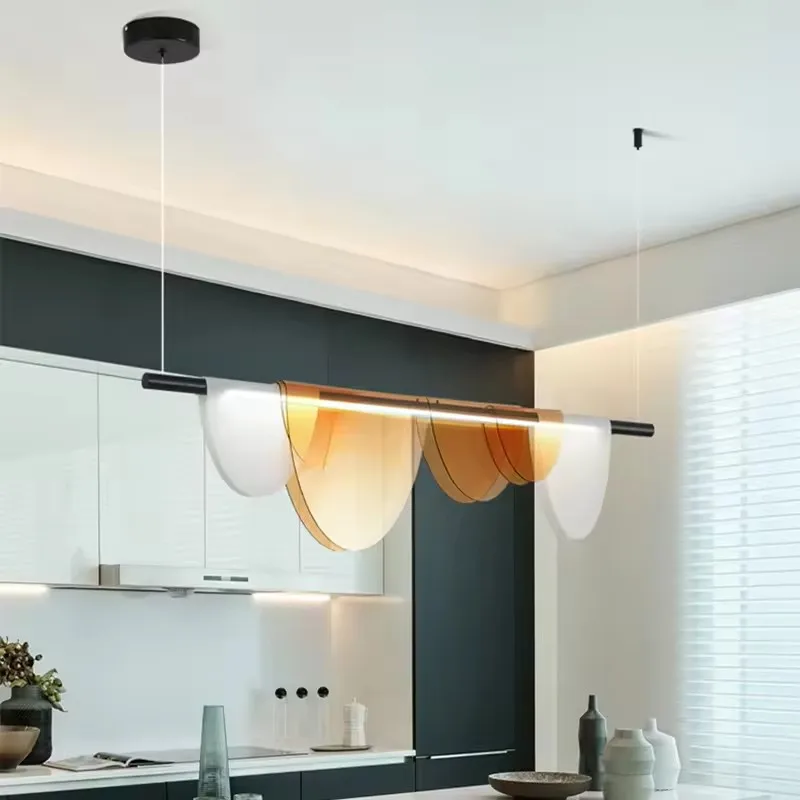 Modern Nordic Glass Lustre Pendant Light lamp chandelier livingroom Blue Amber Acrylic Hanging Lights