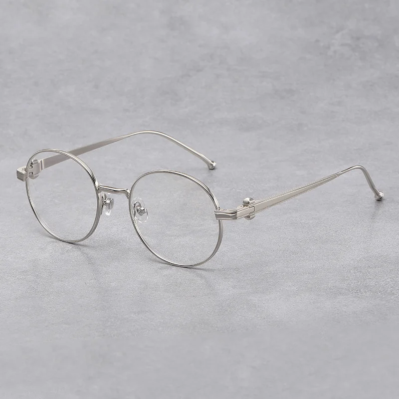 

Top Quality Luxury Brand Designer Double Retro Prescription Beam Women Pure Titanium Round Eyeglasses CT0293O Men Eyewear