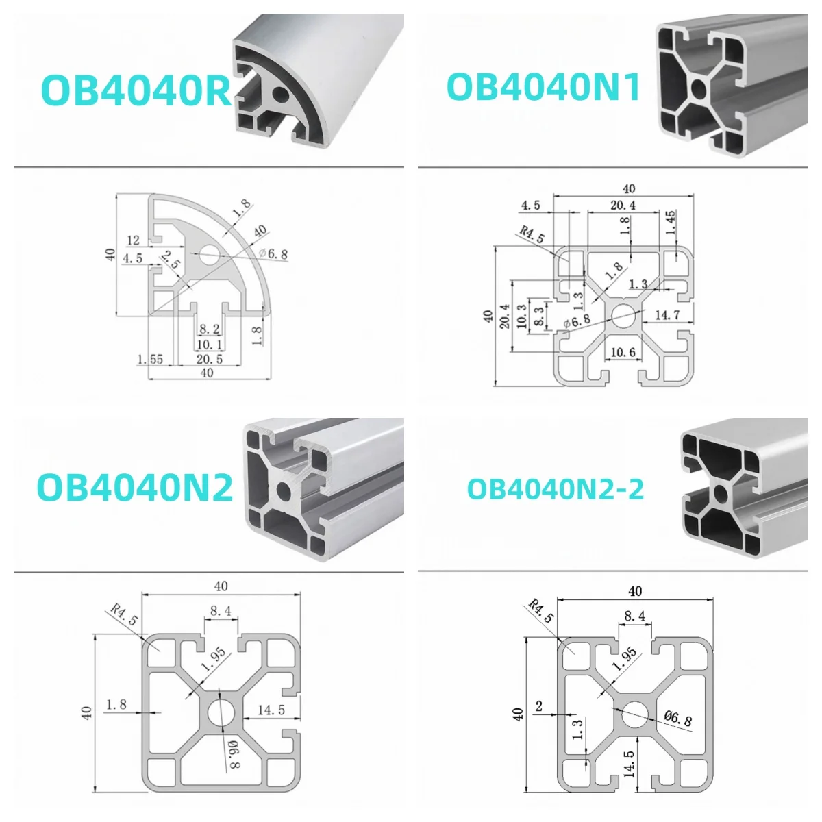 

3D printer parts 4040R/4040N1 aluminum profile extrusion EU standard CNC aluminum profile anode wire guide aluminum profil