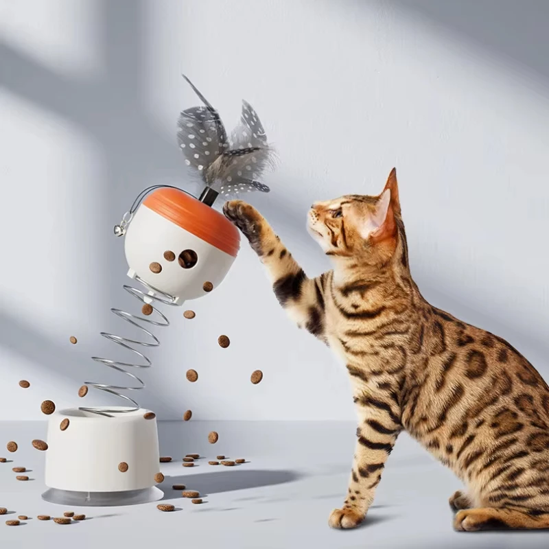 

Funny Educational Interactive Cat Toys Teasing Relieve Boredom Food Leakage Cat Feeder with Suction Cup Kitten Toys