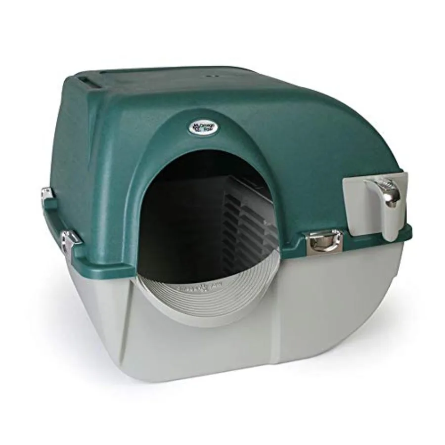 

Premium Roll 'N Clean Self Cleaning Litter Box with Integrated Litter Step and Unique Sifting Grill Regular Size in Forest Gree