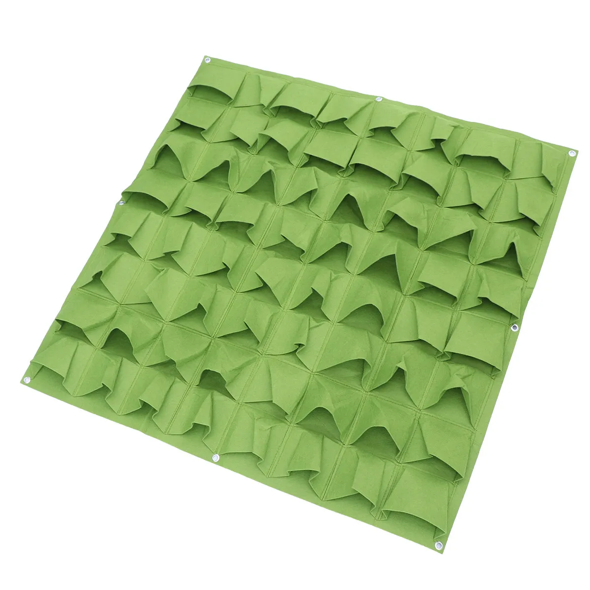 64-Pocket Wall Mounted Planting Bag Non-Woven Felt Vertical Garden Planter for Herbs Succulents Vegetables Indoor Outdoor Use