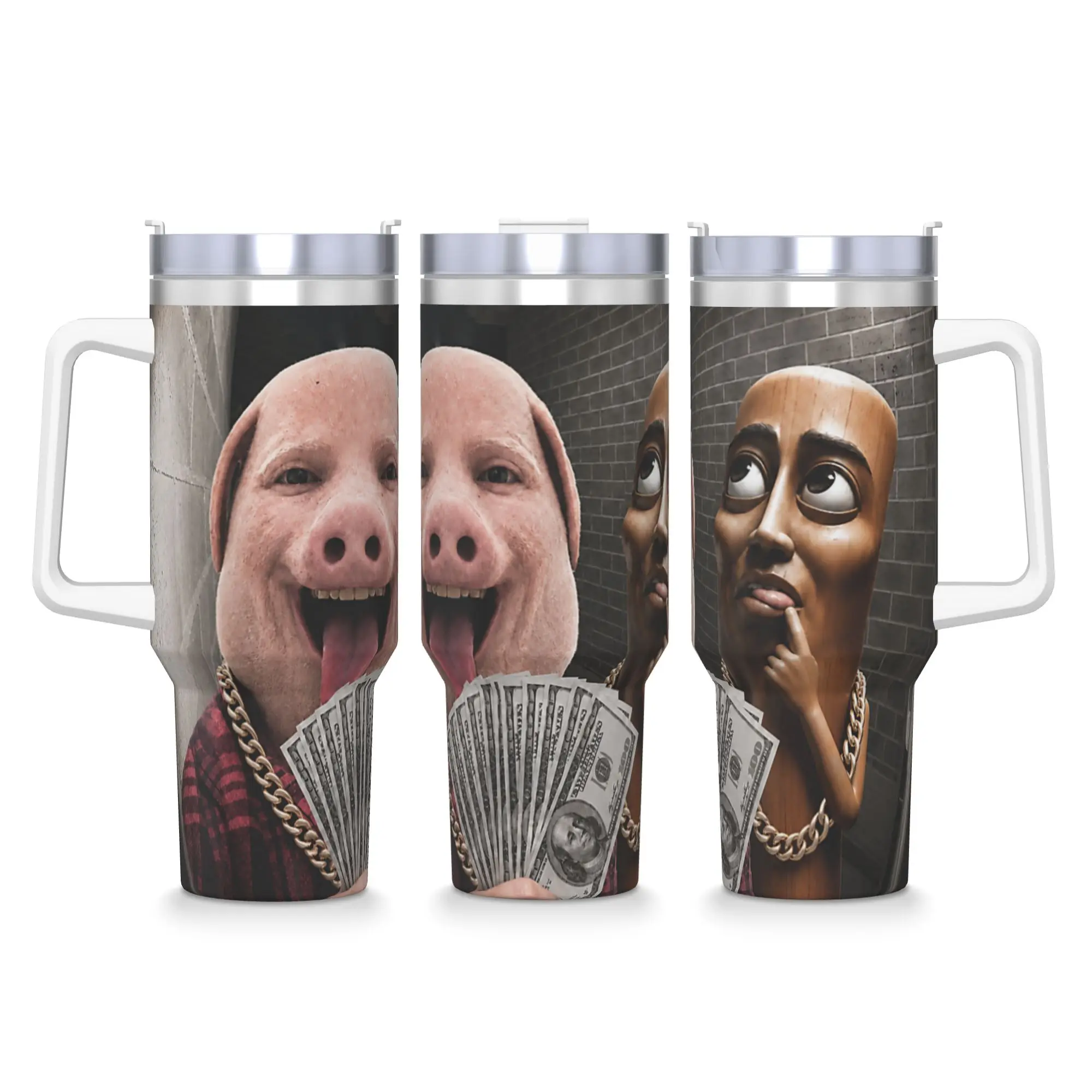 Tung Sahur There is Motion At Your Front Door Brainrot Meme Tumbler Hot Drinks Water Bottle Leakproof Stainless Steel Coffee Mug