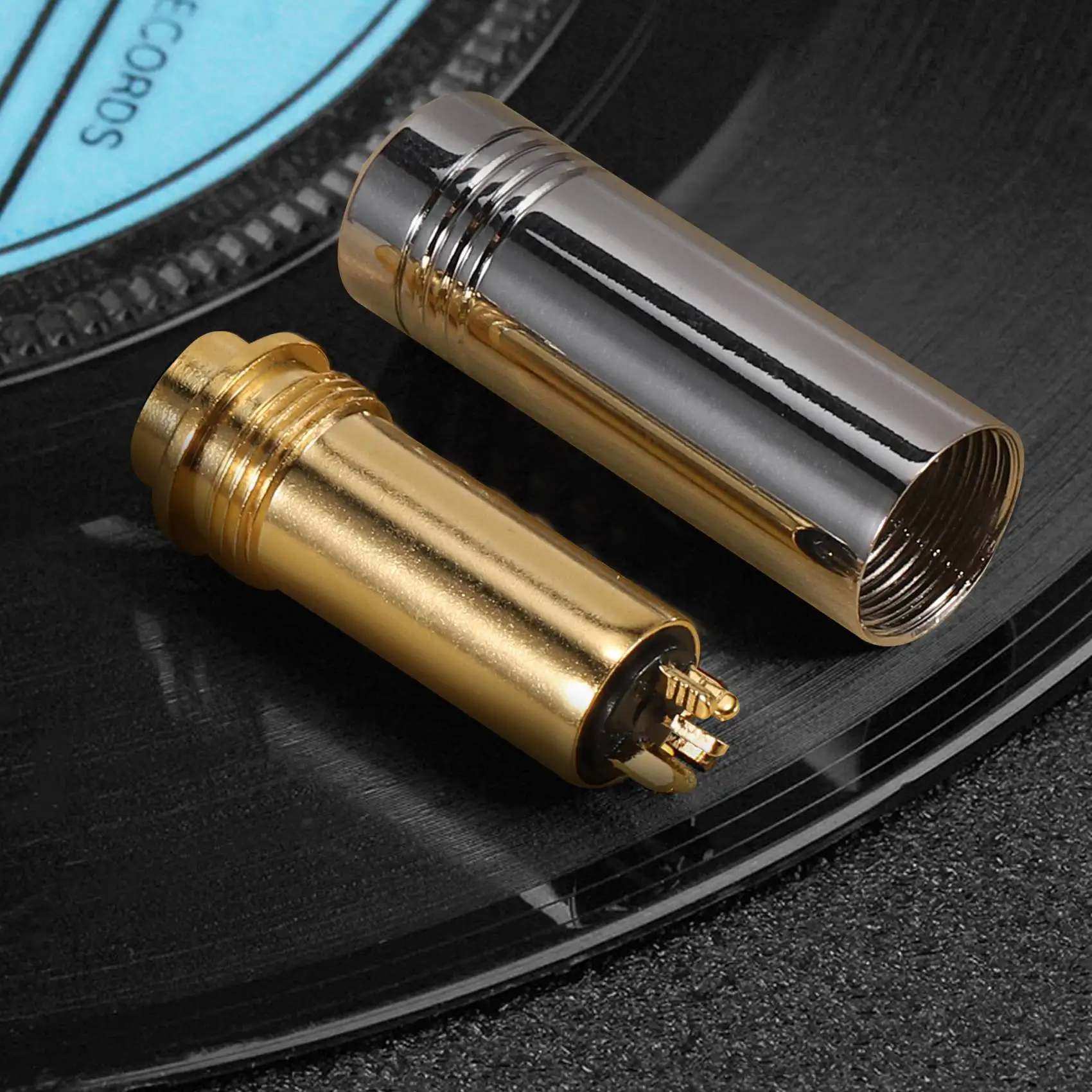 AA60 4.4mm Female Jack Audio Plug 5 Pole Stereo Balanced Earphone Metal Adapter Wire Connector for Headphone Silver