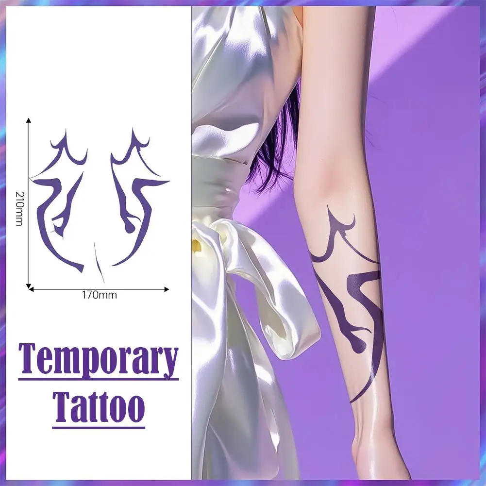 وشم مؤقت، مكياج أرجواني لايتنينج بولد للعب الأدوار التنكرية، ملصقات فنية للوجه مقاومة للماء، هدايا عيد الميلاد