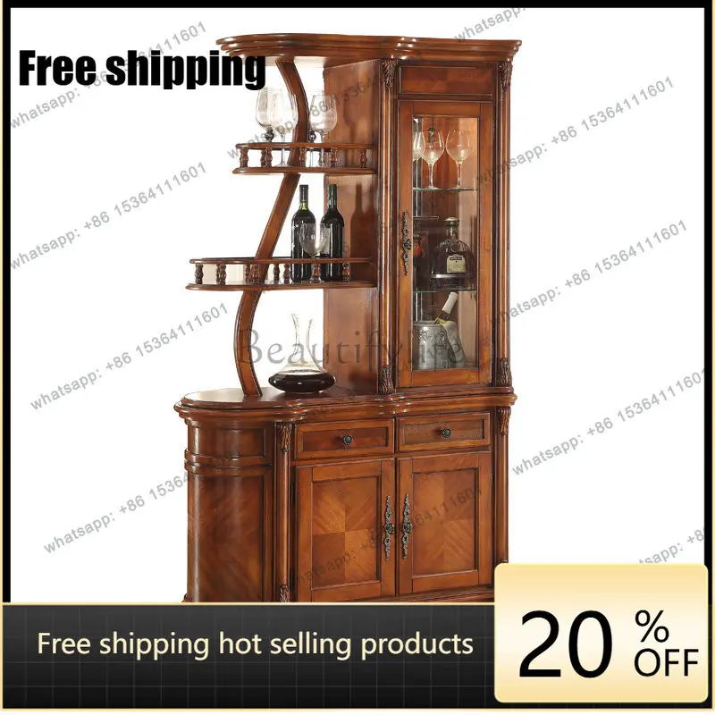 

American solid wood entrance partition cabinet, living room screen European shoe cabinet