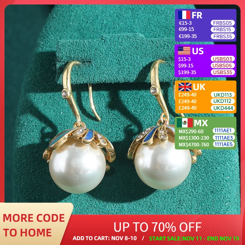 

Vintage Drop Dangle Pearl Earrings Woman Elegant Luxury Brands High Quality Enamel Weddings Designer Bridesmaids Gifts Antique