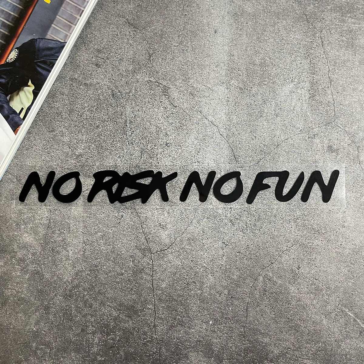 

NO RISK NO FUN Waterproof Vinyl Sticker, Decorative Decal for Car Body, Bumper, Window & Windscreen