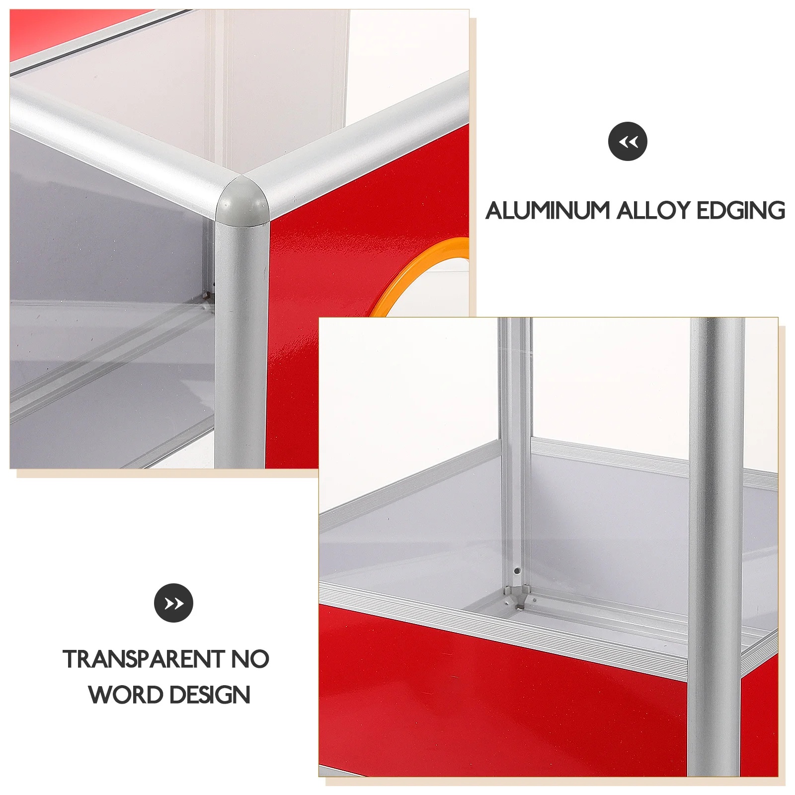

Lottery Box Clear Acrylic Donation Suggestion Ballot Ticket Holder Classic Red Portable Empty Aluminum Edge Four Side Semi