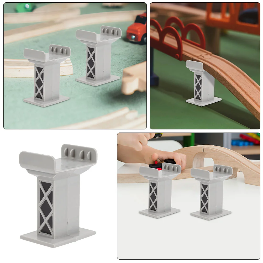 3 Pcs Train Track Pier Decorative Bridge Toy Model for Games Simulation The