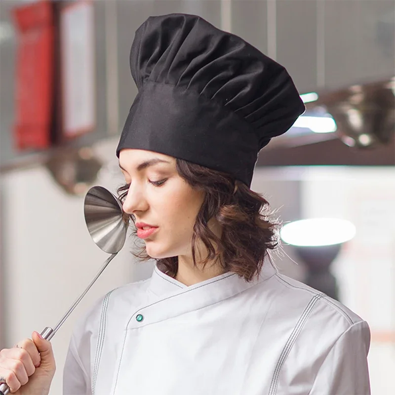 Men Master Cook Caps White Chef Hat Waiter Waitress Kitchen Work Hat Hotel Restaurant Canteen Bakery Kitchen Cap Barber Homework