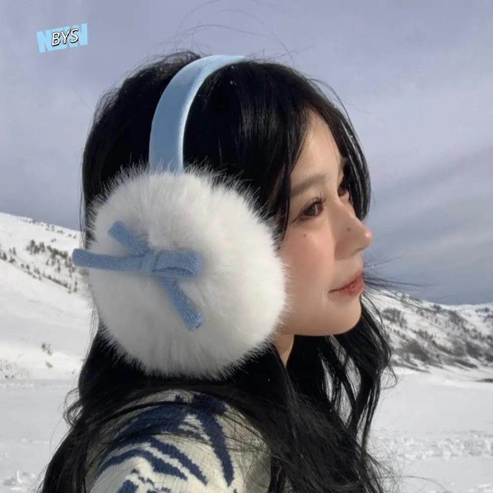 

Comfortable Thicken Bowknot Plushes Earmuffs Soft Elastic Warm Earflaps Keep Warmer Windproof Cute Ear Cover Holiday Gifts