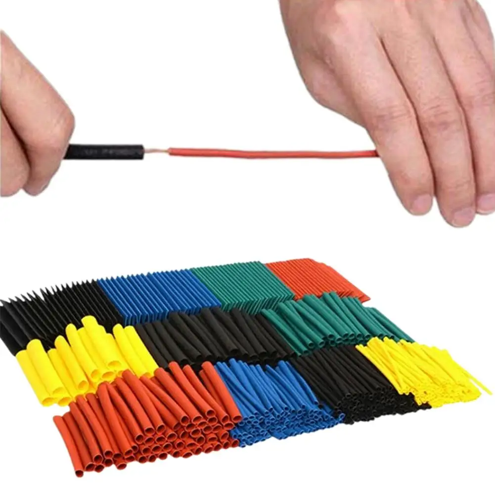 164PCS Heat Shrink Tubing 2:1, Electrical Wire Cable Wrap Assortment Electric Insulation Heat Shrink Tube Kit (5 colors)