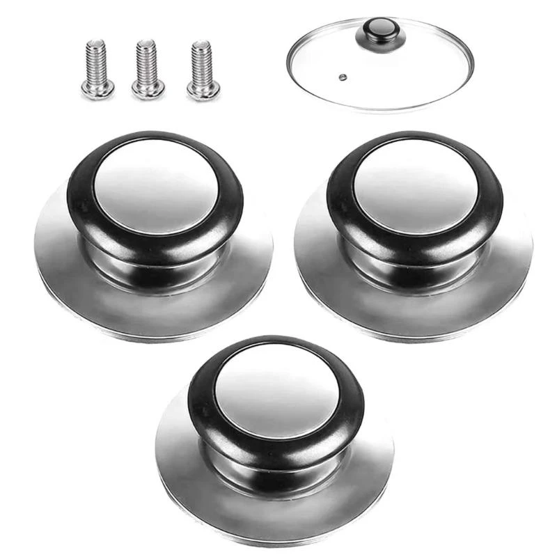 57QF 2 piezas Manijas tapa maceta acero inoxidable convenientes para uso cocina multipropósito