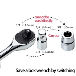 Chrome Vanadium Ratchet Wrench Adapter Sleeve 1/4'' 3/8'' 1/2'' Drive Socket Converter Transform Joint Drive Type Hand Tool