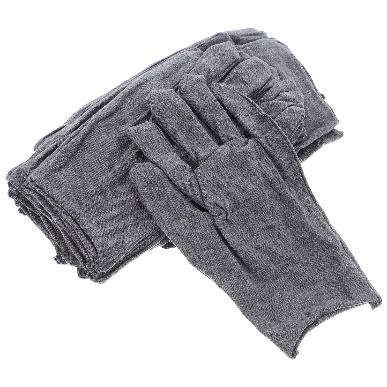 

12Pcs Cotton Gray Work Gloves Sweat Absorbent Non Slip Grip Protective Gloves for Traffic Labor Industrial Use